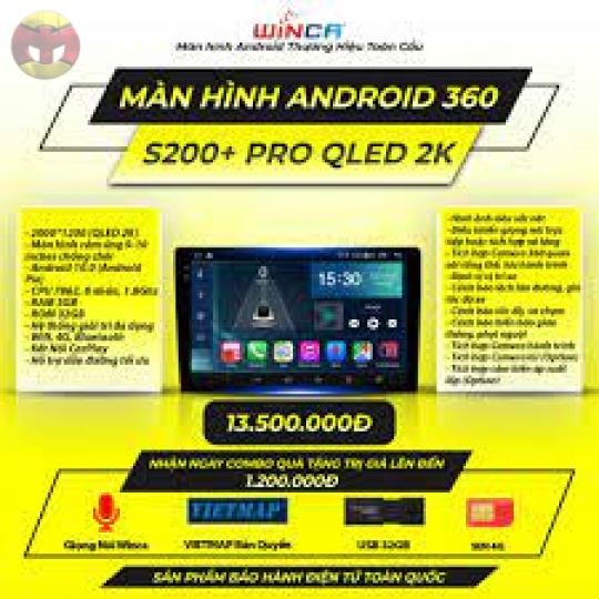 MÀN HÌNH ANDROID WINCA S200+ PRO QLED 2K CAMERA 360