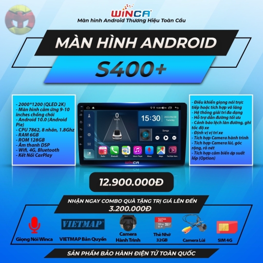 MÀN HÌNH ANDROID WINCA S400+ QLED 2K