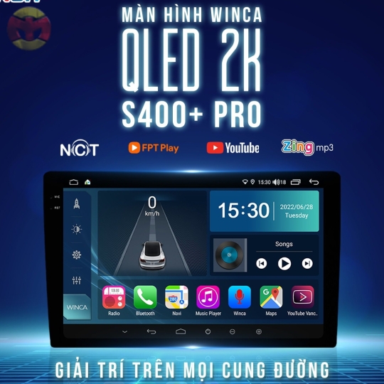 MÀN HÌNH ANDROID WINCA S400+ PRO QLED 2K TÍCH HỌP 360 ĐỘ