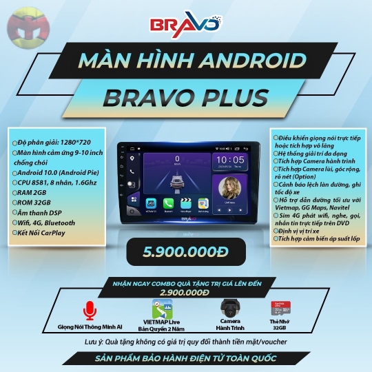 MÀN HÌNH ANDROID BRAVO B10 PLUS