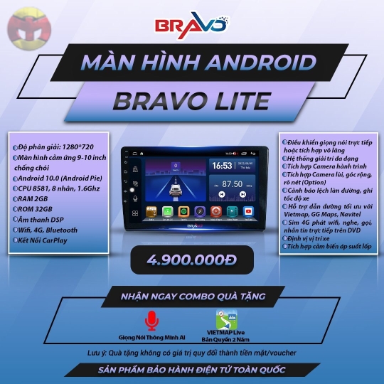 MÀN HÌNH ANDROID BRAVO B10 LITE